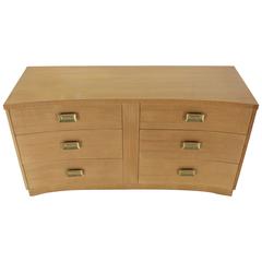 Concave Front Mid-Century Modern Cerused Long Dresser 1