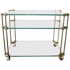 Vintage Brass and Glass Bar Cart by Peter Ghyczy