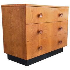 1970s British Mid-Century Teak Chest of Drawers with Black Base