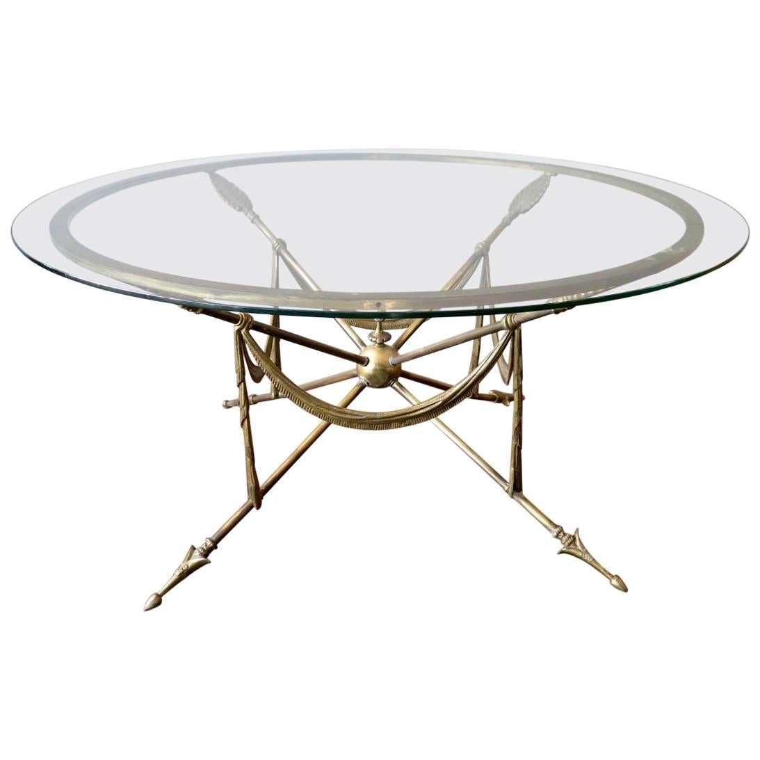 Circular French Brass Cocktail Table