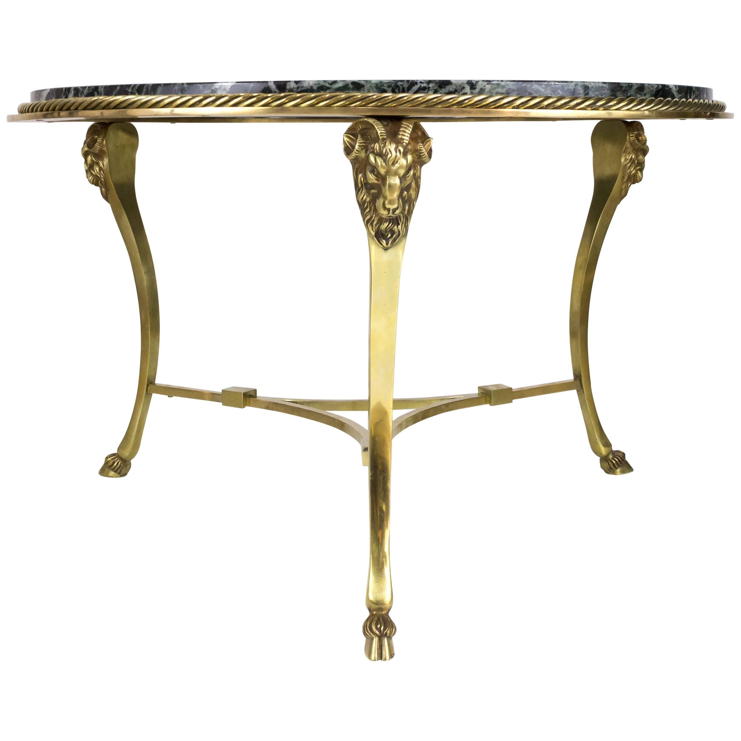 French Round Coffee Table Attributed to Maison Jansen