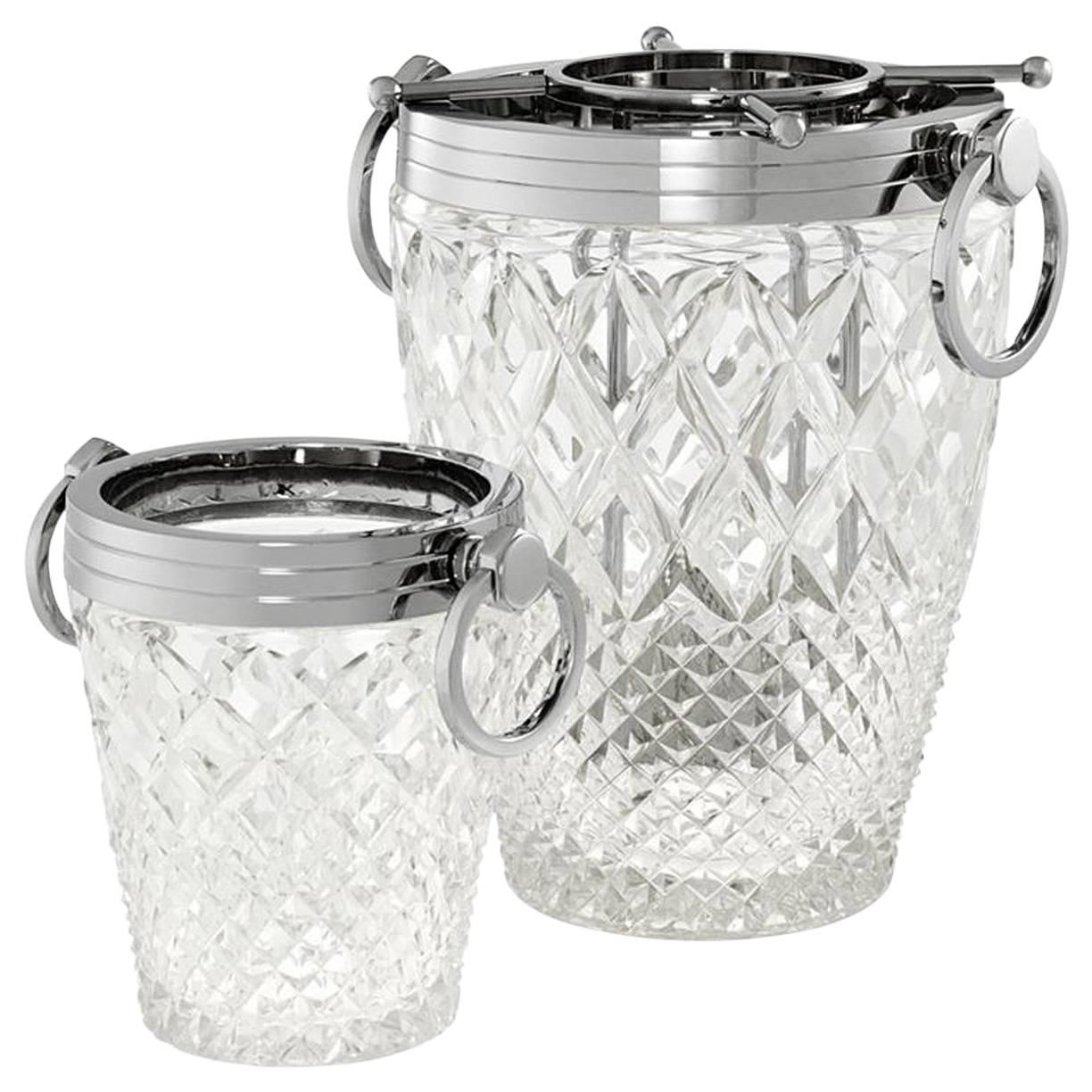Weston Wine Cooler Set of Two in Hand-Cut Clear Glass