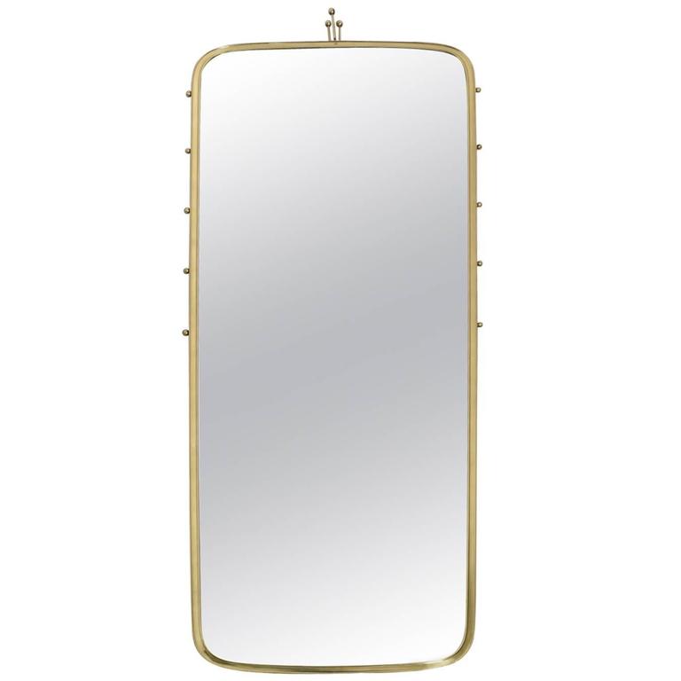Large Italian Brass Framed Wall Mirror at 1stdibs
