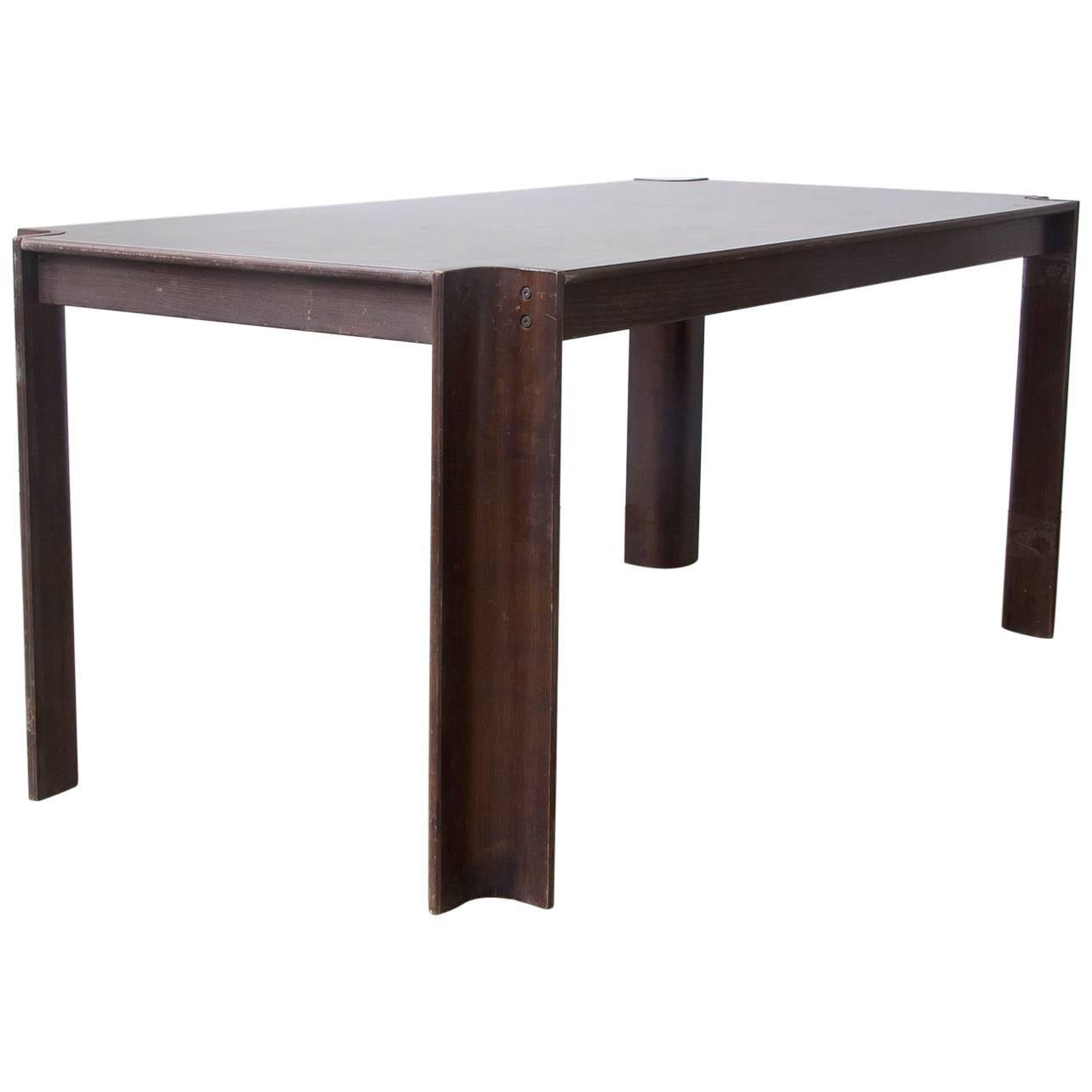 1974, Gijs Bakker for Castelijn, Brown Varnished Rectangel Strip Dining Table For Sale