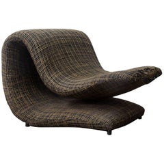 Rare Pop Art Duck Beak Easy Chair in Original Fabric, circa 1960