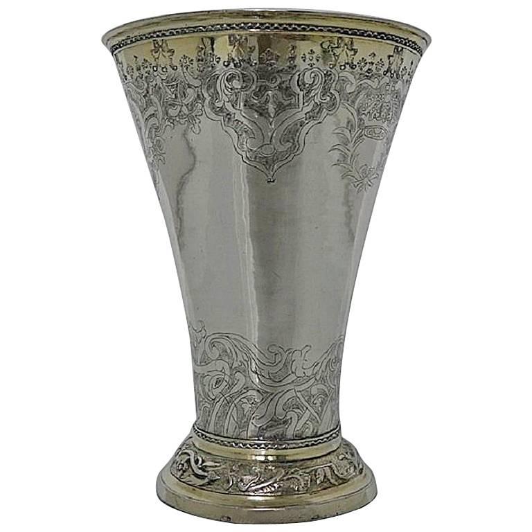 Mid-18th Century Antique Swedish Silver Large Beaker Harnosand A.V Holt For Sale