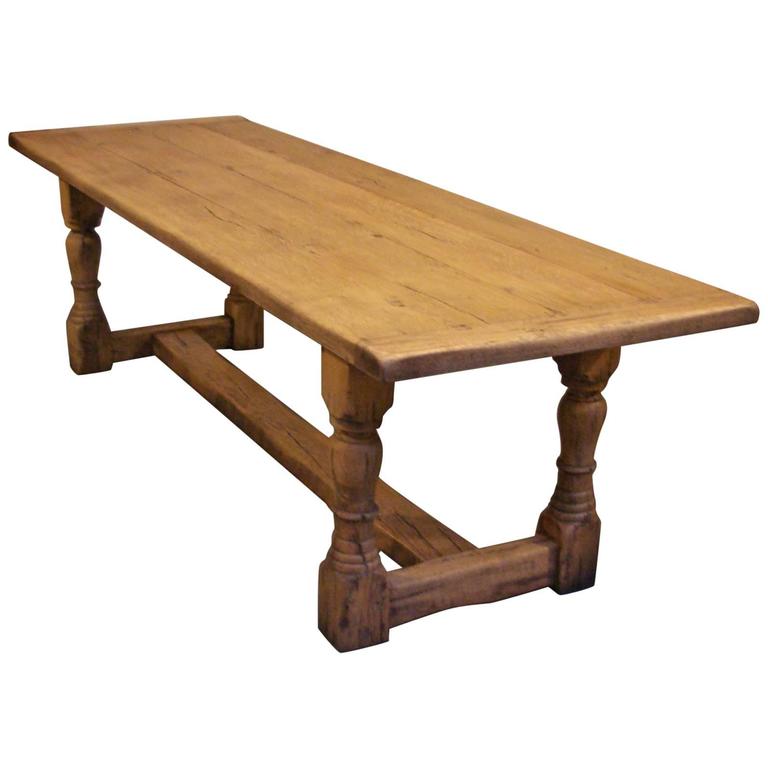 Large Oak Dining Table at 1stDibs