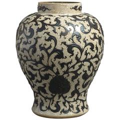 Antique 19th Century Crackleware Baluster Vase