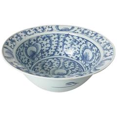 Chinese Blue and White Lotus Vine Bowl