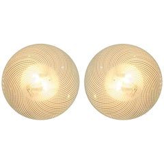 Pair of 1970s Glass Wall or Ceiling Lights by Venini