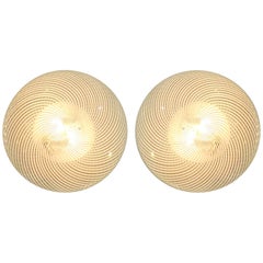 Pair of 1970s Glass Wall or Ceiling Lights by Venini 1