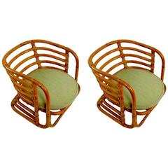 Paar Ritts Tropitan Bamboo Tub Chairs Möglicherweise Frankl Design