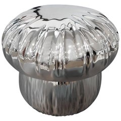 Retro 20th Century Italian Mushroom shape Silver Box. Enbossed and chiselled by hand