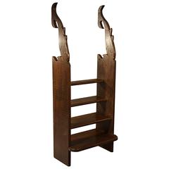 Yacht Companionway Steps Boat Galley Ladder Stairs Antique Solid Teak Bookcase
