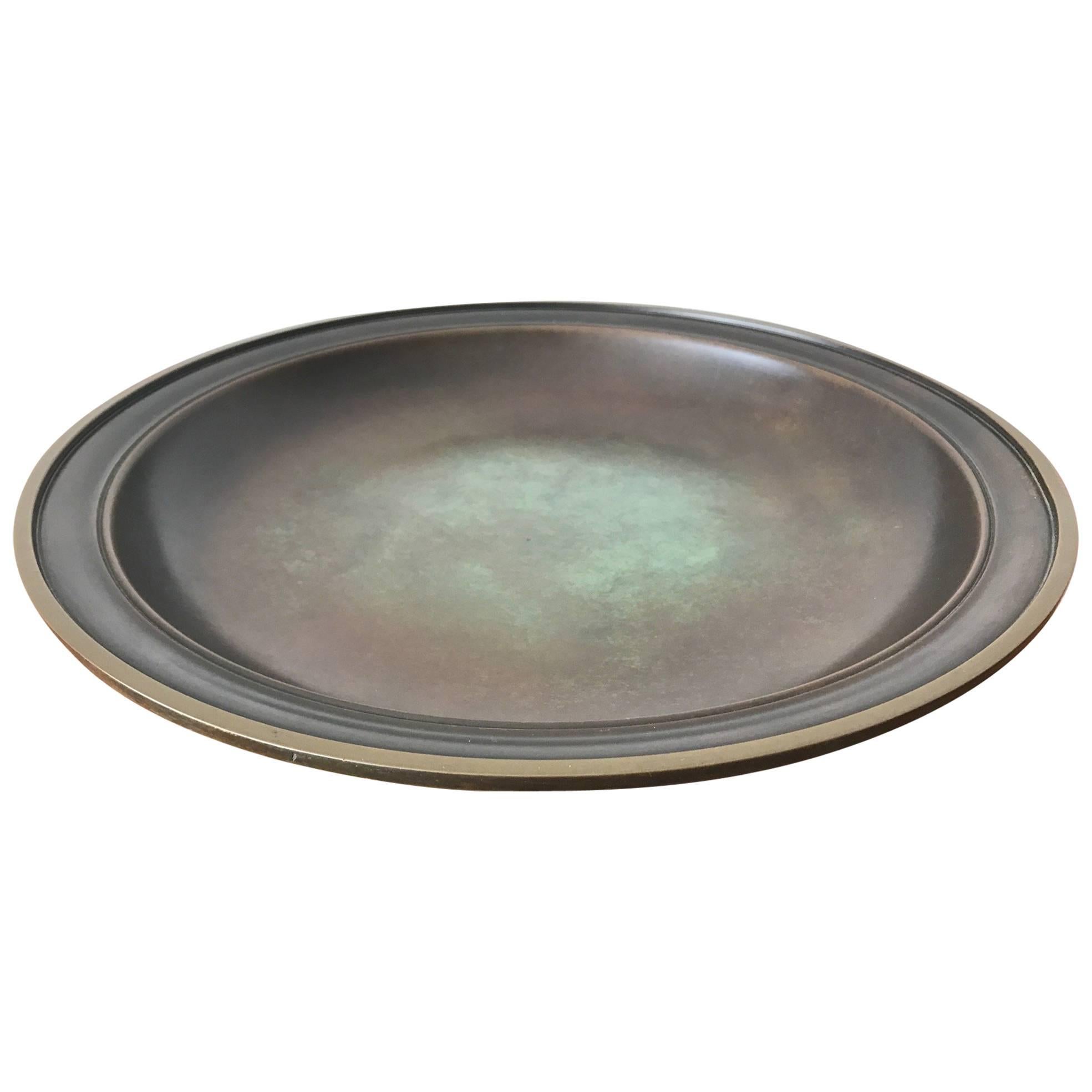 Large Just Andersen Patinated Bronze Charger