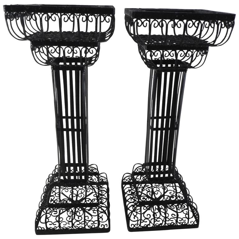 Pair of Victorian Metal Plant Stands For Sale at 1stdibs