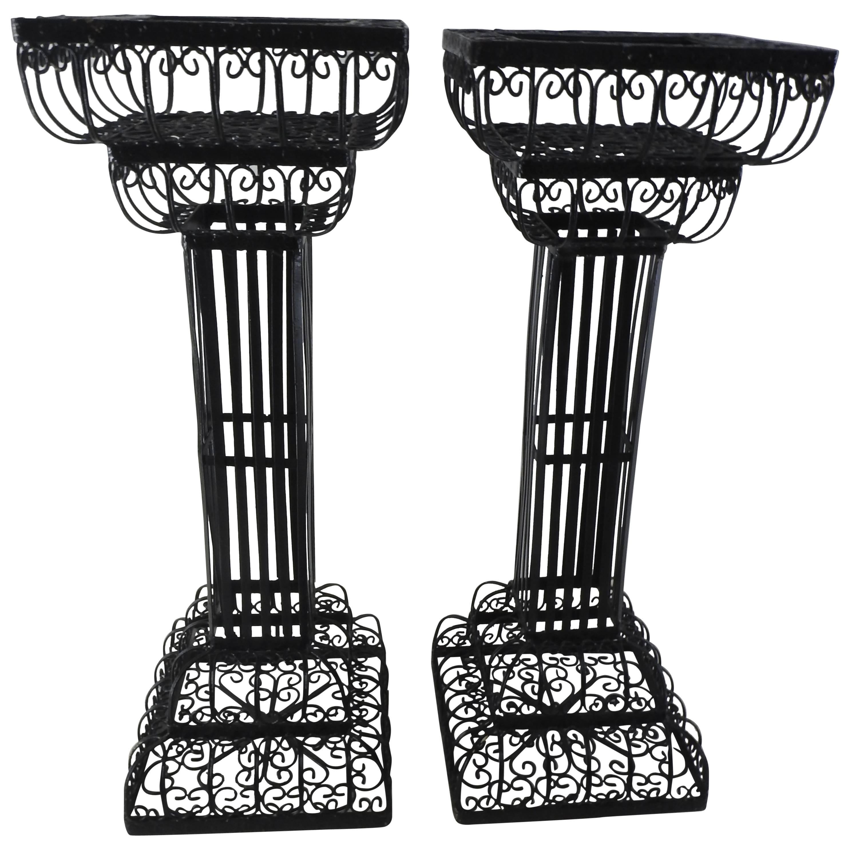 Pair of Victorian Metal Plant Stands