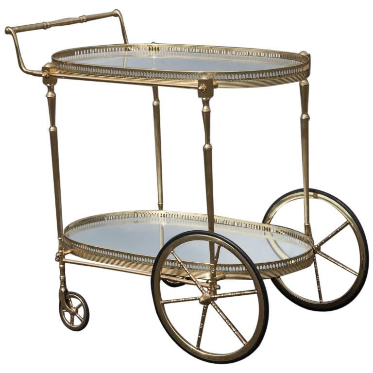 Labarge Brass Tea Cart Trolly