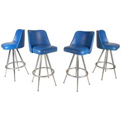 Set of Four Mid-Century Modern Swivel Bar Stools by L & B Products Corporation 2