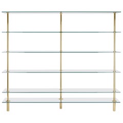 Legs Bookcase Polished Brass and Crystal Designed by Paolo Rizzatto