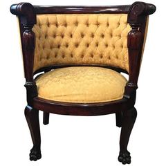 19th Century Hand-Carved Tufted Chair 9