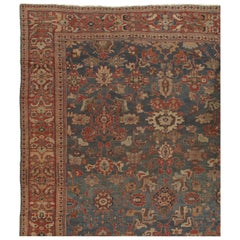 Antique Sultanabad Carpet, Handmade Persian Rug, Gray, Blue, Green Soft Red