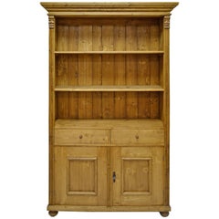 Pine Bookcase with Two Doors and Two Drawers