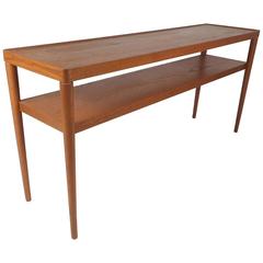 Unique Mid-Century Modern Two-Tier Danish Teak Console Table 3