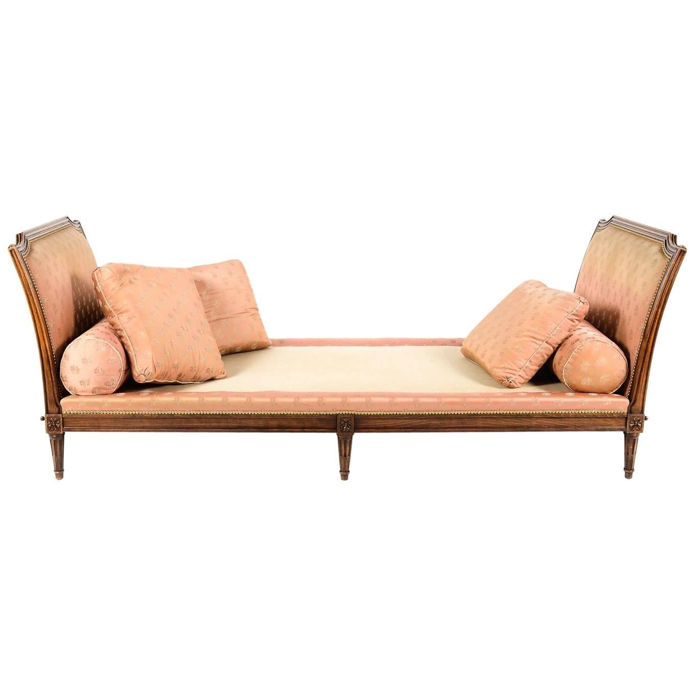 French Walnut Directoire-Style Daybed from Paris, Circa 1920