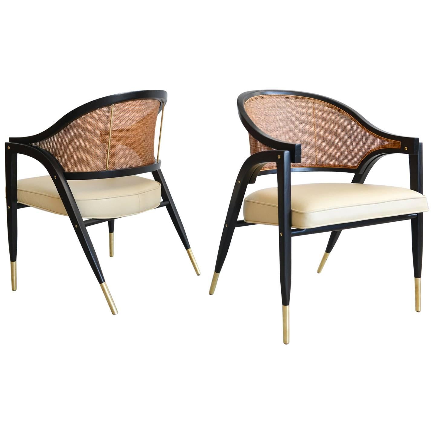 Edward Wormley for Dunbar Pair of Sculpted Armchairs, circa 1955