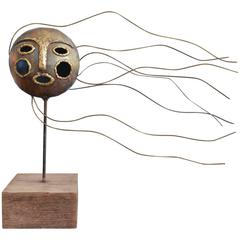 Vintage Modernist Face Sculpture by Emaus, circa 1965