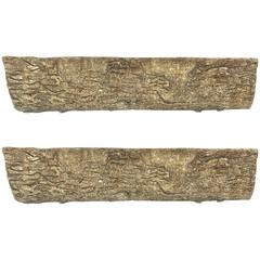 Pair of Large English Garden Stone Faux Bois Log Planters 4