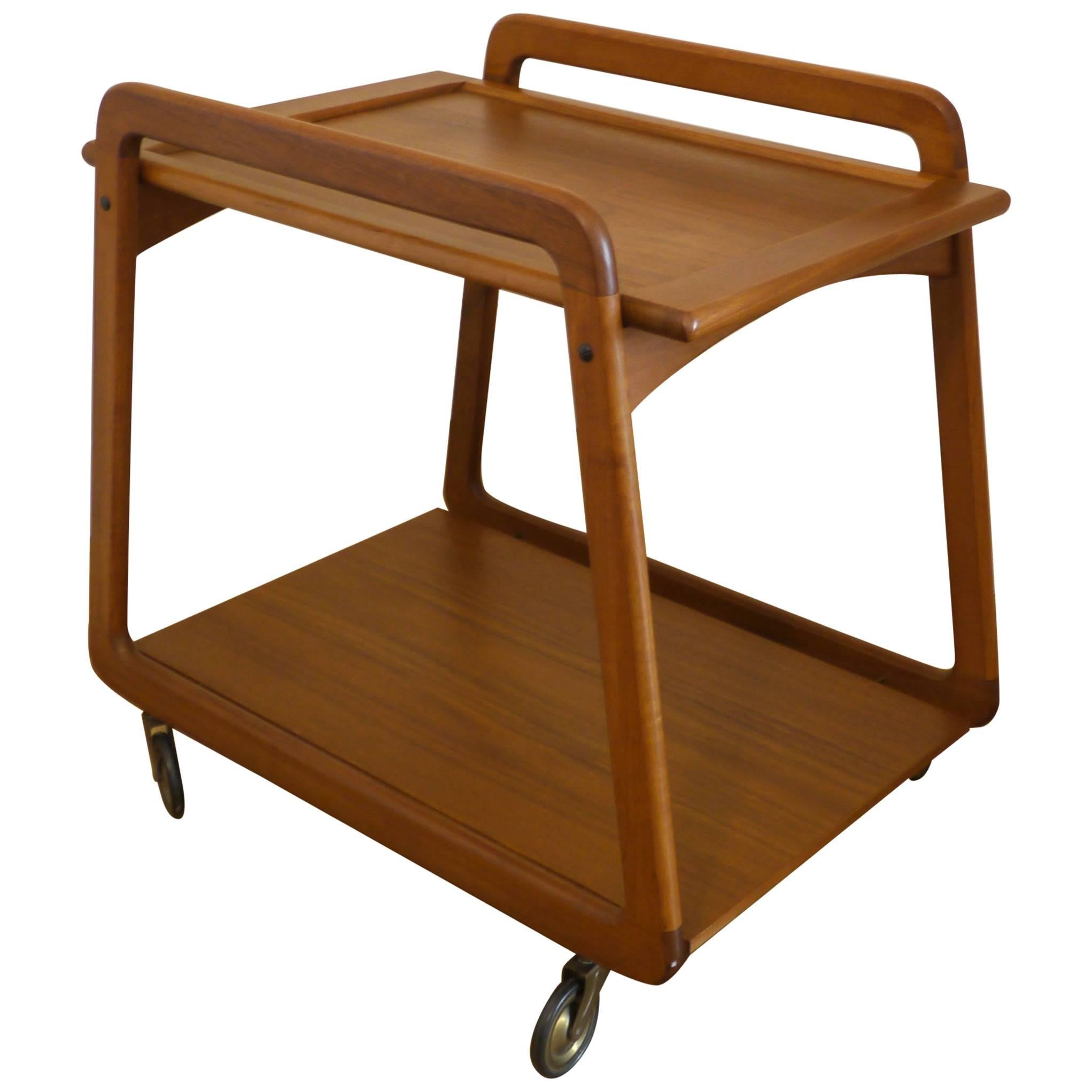 Danish Mid-Century Drinks Trolley with Removable Tray by Sika Mobler, 1960s For Sale