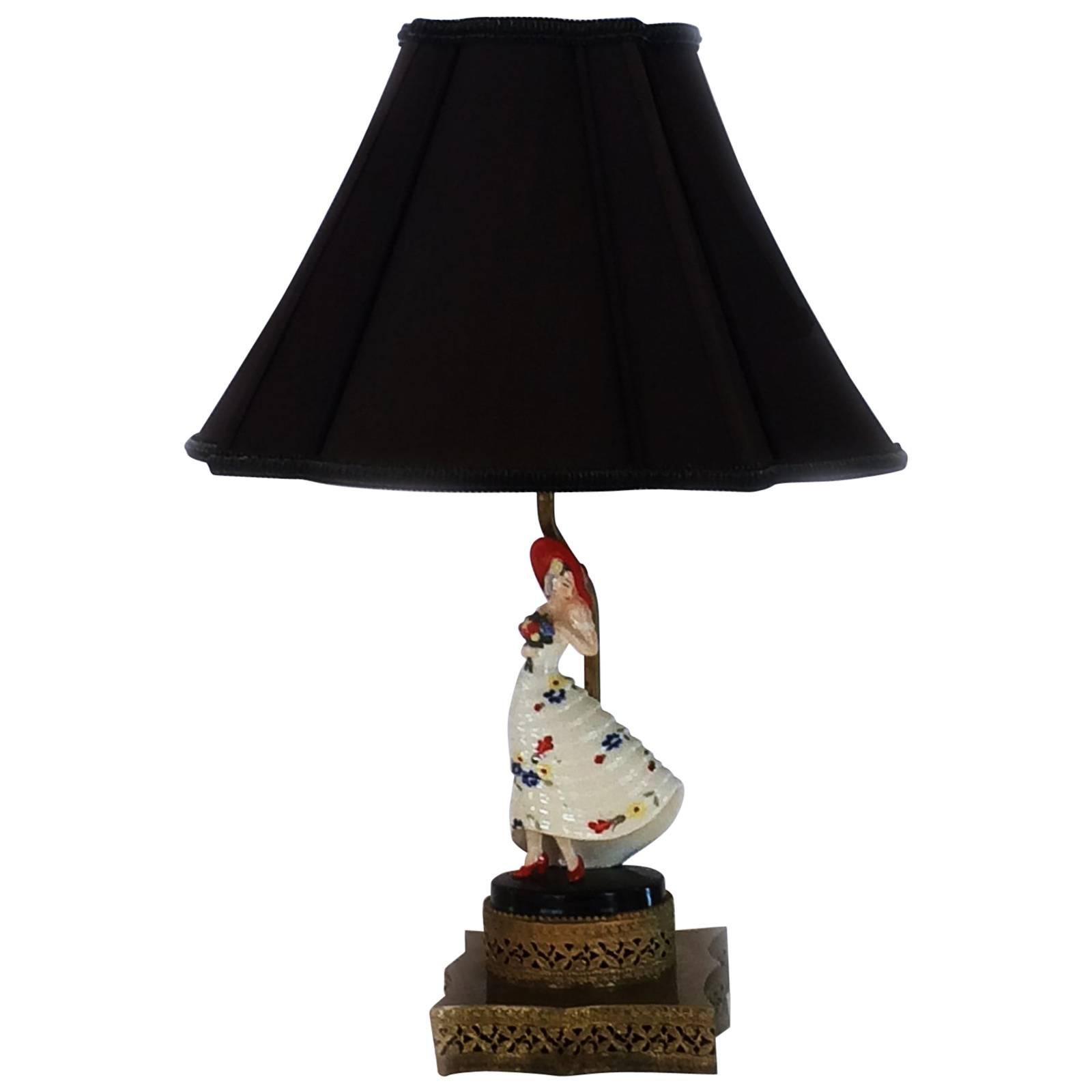 Art Deco Goldscheider Figural Lady Lamp