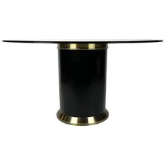 Rare Brass and Black Enamel and Dining Table by Mastercraft