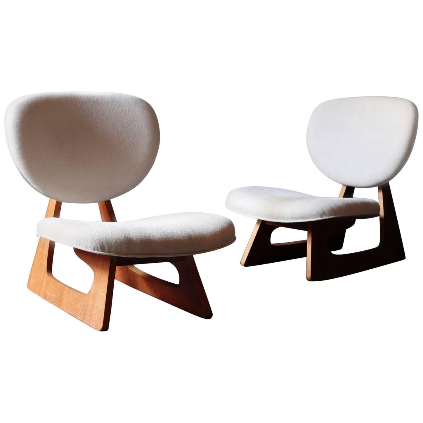 Pair of Junzo Sakakura Lounge Chairs