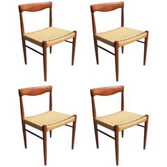 Danish Mid-Century Teak Dining Chairs, H. W. Klein for Bramin 1960s, Set of Four