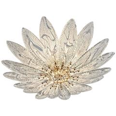 Great 18 Palmette Shallow Flush Ceiling Mount, in the Style of Barovier, Murano 12