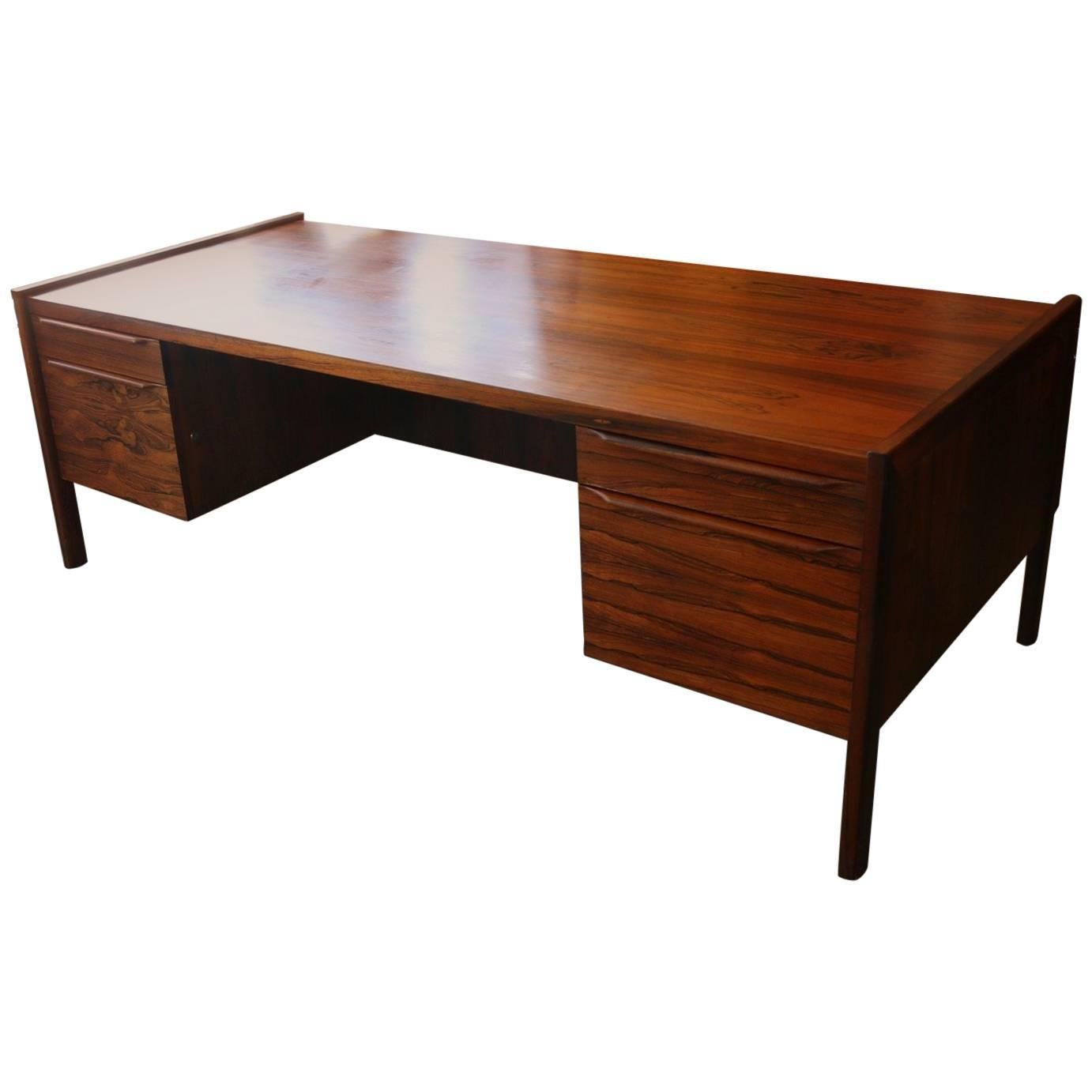Oversize Rosewood Executive Desk, Scandinavian Design, 1960s