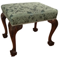 Carved Walnut Chippendale Style English Stool
