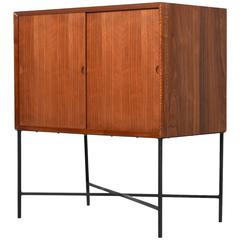 Vintage Mid-Century Modern Teak Record Cabinet on Custom Base