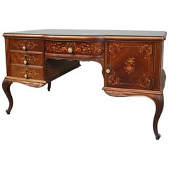French Style Horner Bros Marquetry and Mother-of-Pearl Partners Desk, circa 1900