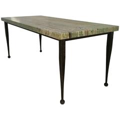 French Cocktail Table with Onice Smeraldo Top