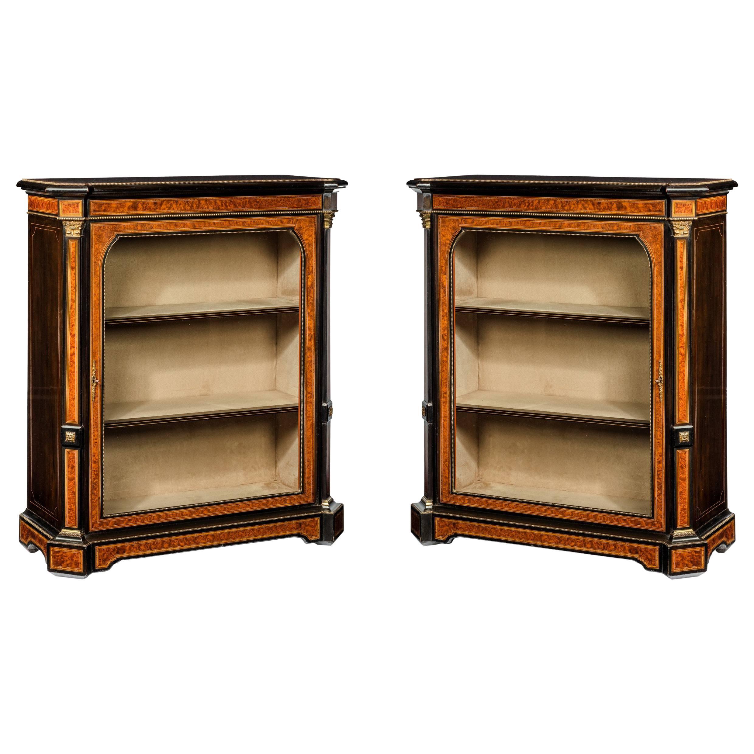 Fine Pair of 19th Century Antique Pier Cabinets