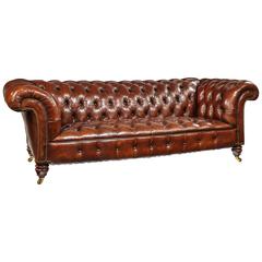 Antique Fabulous 19th Century Gillows Leather Chesterfield
