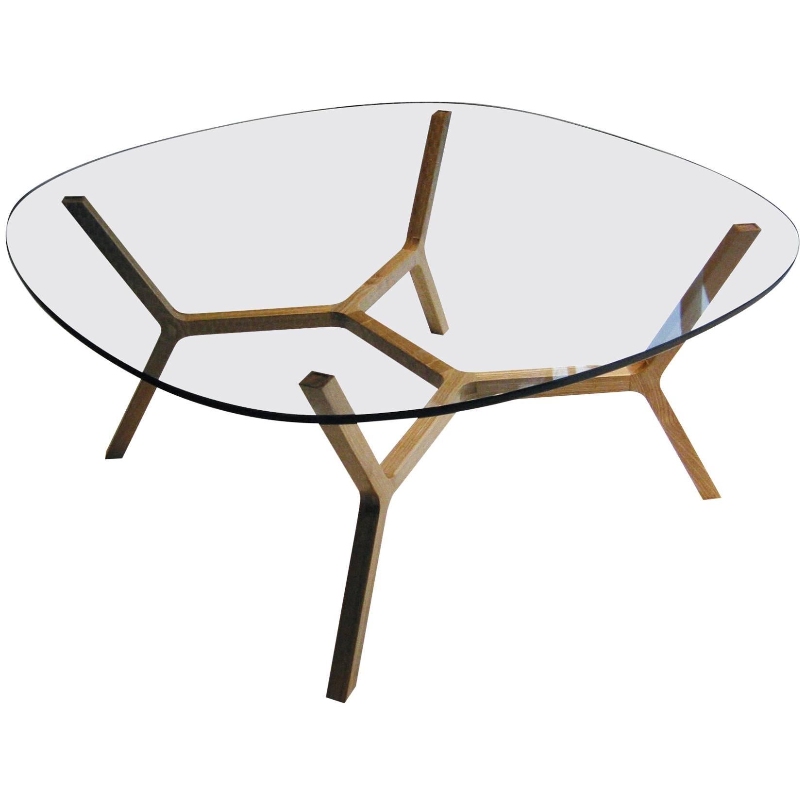 Contemporary Coffee Table "Stick" Four Legs in White Oak by Casey Lurie USA For Sale