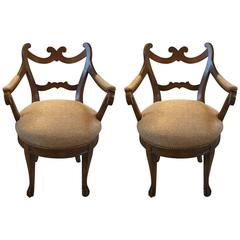 Pair of Italian Walnut Chairs 4