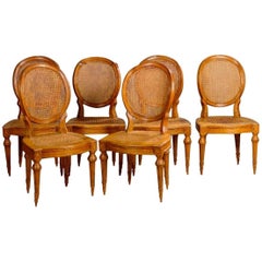 18th Century Set of Six French Dining Chairs, Louis XVI Period