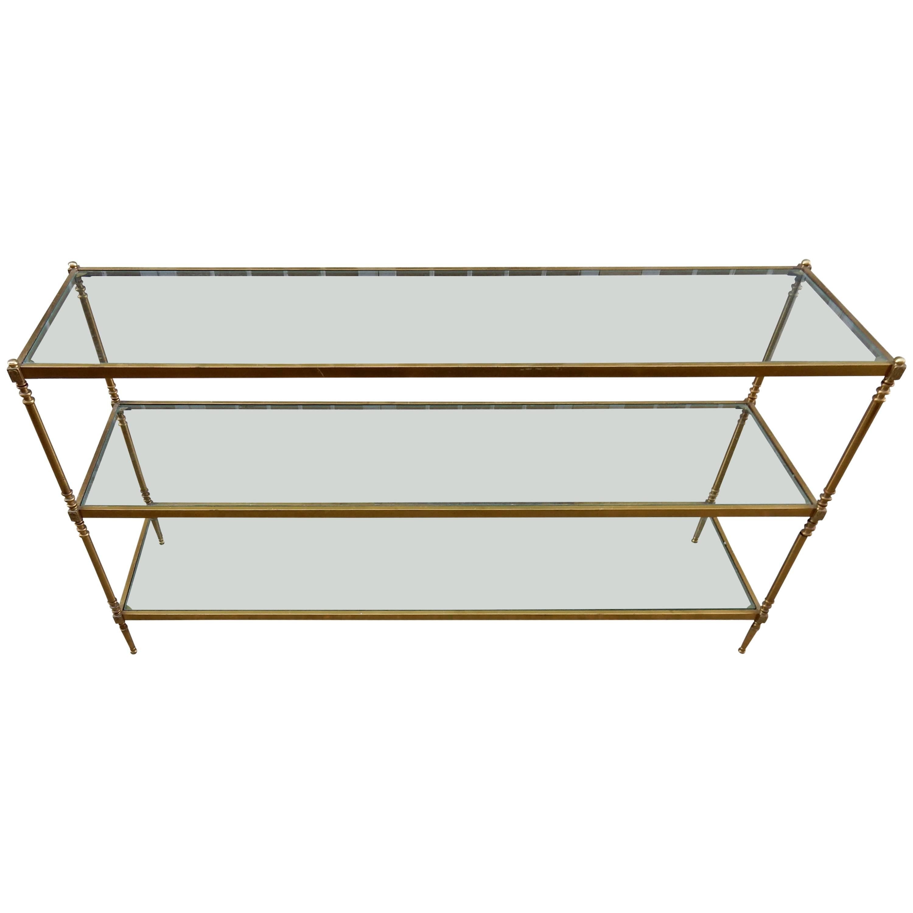 1950-1970 Shelf in the Style of Maison Jansen in Brass