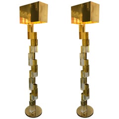 Contemporary Floor Lamps Cubic Murano Glass. Italy